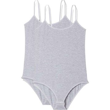 Royaleks 2 Adet Gri İp Askılı Kadın Çıtçıtlı Body
