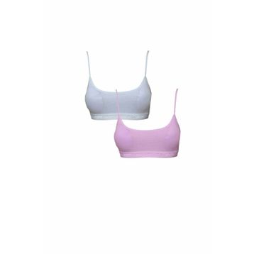 Royaleks 2 Adet Pedli İp Askılı Pembe Büstiyer