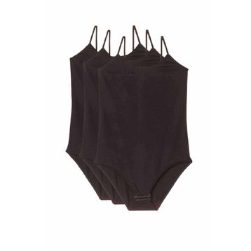 Royaleks 3 Adet İp Askılı Siyah Kadın Çıtçıtlı Body