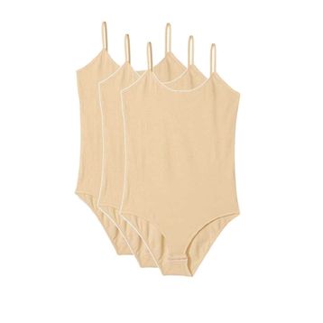 Royaleks 3 Adet İp Askılı Ten Kadın Çıtçıtlı Body