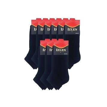 Royaleks 9 Çift Siyah Erkek Kısa Spor Çorap