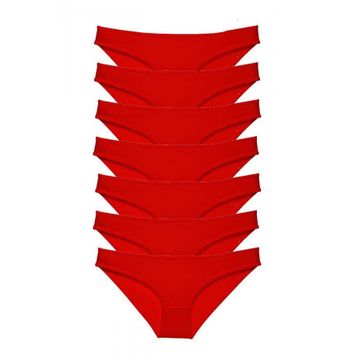 Royaleks Kırmızı 7 Adet Süper Eko Set Likralı Kadın Slip Külot