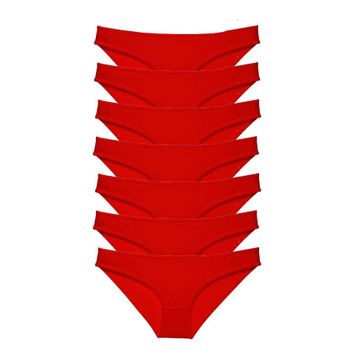 Royaleks Kırmızı 7 Adet Süper Eko Set Likralı Kadın Slip Külot
