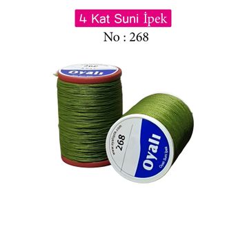 Royaleks No: 268 Oyalı 4 Kat Suni İpek İğne Oyası Boncuk İpi