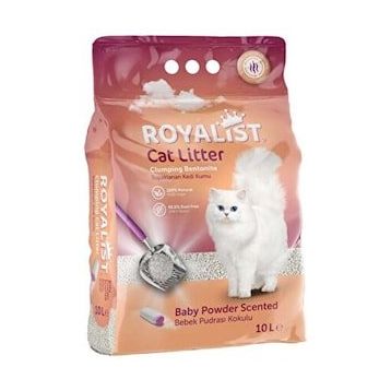 Royalist 10 lt İnce Taneli Bebek Pudralı Tozsuz Topaklanan Kedi Kumu