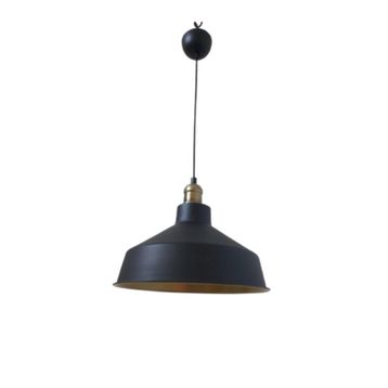 Rsylight 30 cm Retro Metal Siyah Dekoratif Eskitme Duylu Kafe Siyah İçi Gold Mutfak Avize