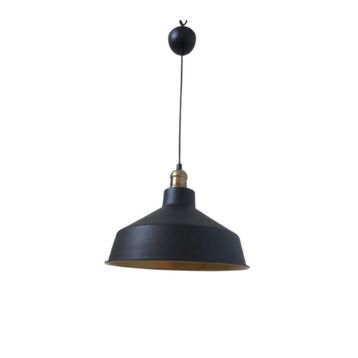 Rsylight 30 cm Retro Metal Siyah Dekoratif Eskitme Duylu Kafe Siyah İçi Gold Mutfak Avize