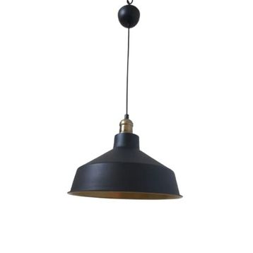 Rsylight 30 cm Retro Metal Siyah Dekoratif Eskitme Duylu Kafe Siyah İçi Gold Mutfak Avize