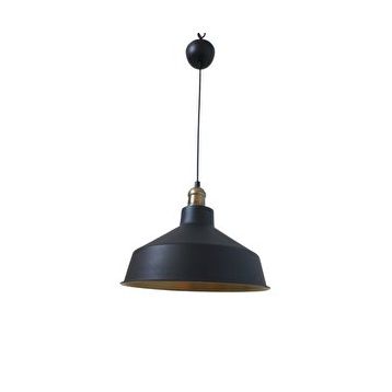 Rsylight 30 cm Retro Metal Siyah Dekoratif Eskitme Duylu Kafe Siyah İçi Gold Mutfak Avize