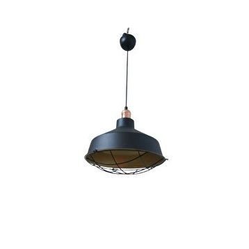 Rsylight 30 cm Retro Metal Siyah Dekoratif Eskitme Duylu Kafe Siyah İçi Gold Mutfak Avize