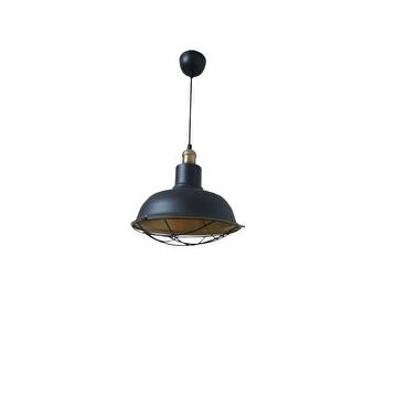 Rsylight 30 cm Retro Metal Siyah Dekoratif Eskitme Duylu Kafe Siyah İçi Gold Mutfak Avize