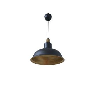 Rsylight 30 cm Retro Metal Siyah Dekoratif Eskitme Duylu Kafe Siyah İçi Gold Mutfak Avize