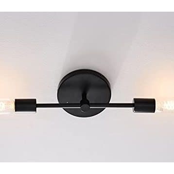 Rsylight Retro Metal Siyah 2'li Tavan Plofyoner Rustik Avize