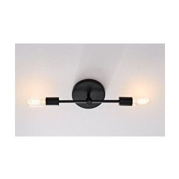 Rsylight Retro Metal Siyah 2'li Tavan Plofyoner Rustik Avize