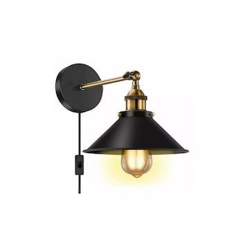 Rsylight Retro Rustik Dekoratif Rustik Siyah Anahtarlı Kablolu Duvar Aplik