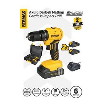 RTRMAX RTS5012 20V 2x2 Ah Kömürsüz Darbeli Matkap