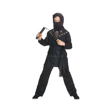 Rubies Siyah Ninja Klasik 5-6 Yaş Çocuk Kostümü