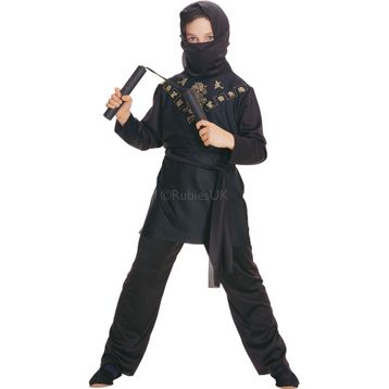 Rubies Siyah Ninja Klasik 5-6 Yaş Çocuk Kostümü
