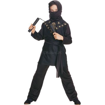 Rubies Siyah Ninja Klasik 5-6 Yaş Çocuk Kostümü