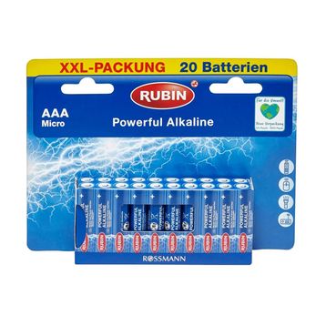 Rubin Alkalin AAA 1,5V 20'li İnce Pil