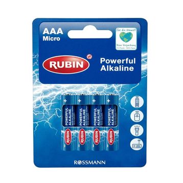 Rubin Alkalin AAA 1,5V 4'lü İnce Pil