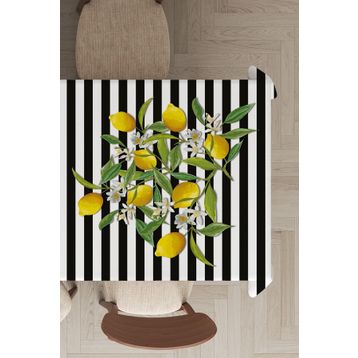 Rugviva MSO116 Dokuma Elit Kumaş Limon Desenli Renkli Leke Tutmayan 140x200 cm Masa Örtüsü