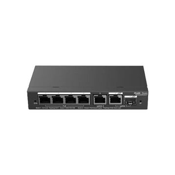 Ruijie Reyee RG-ES206GS-P 4 Port Gigabit 2XRJ45 1XSFP Combo Uplink Cloud Yönetilebilir 54W Poe Metal Kasa Switch