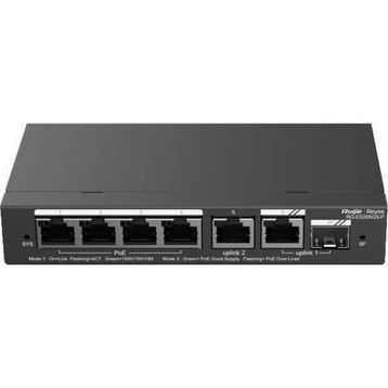 Ruijie Reyee RG-ES206GS-P 4 Port Gigabit 2XRJ45 1XSFP Combo Uplink Cloud Yönetilebilir 54W Poe Metal Kasa Switch