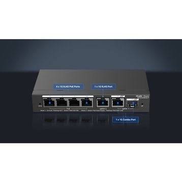 Ruijie Reyee RG-ES206GS-P 4 Port Gigabit 2XRJ45 1XSFP Combo Uplink Cloud Yönetilebilir 54W Poe Metal Kasa Switch