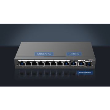 Ruijie Reyee RG-ES210GS-P 8 Port Gigabit 1XRJ45 2XGB SFP Uplink 120W Poe Combo Switch