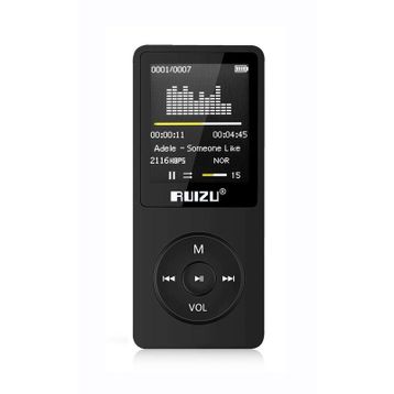 Ruizu X02 Ultra İnce 4 GB Siyah FM Radyo
