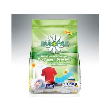Rulopak 1.5 kg Elde Yıkama Renkli ve Beyazlar İçin Toz Çamaşır Deterjanı