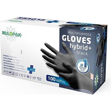 Rulopak Tek Kullanımlık Pudrasız 100 Adet Siyah Medium PE Eldiven