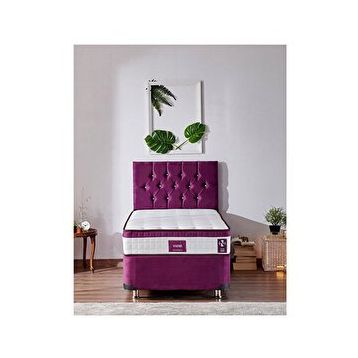 Ruum Store Violet Yatak Seti 150x200 cm Çift Kişilik Yatak Baza Başlık Takımı Orta Sert Yatak Mor Baza ve Başlığı