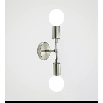Rys Retro Mat Krom Metal 2'li Dekoratif Rustik Duvar Aplik