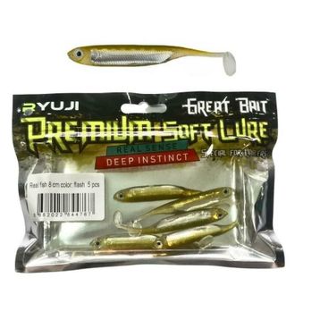 Ryuji Real Fish 8 cm 5 Adet Flash Silikon Yem