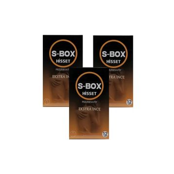 S-Box 12'li Ekstra İnce 3'lü Hisset Prezervatif