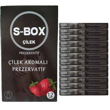 S-Box Çilek Aromalı 12'li Kırmızı Prezervatif