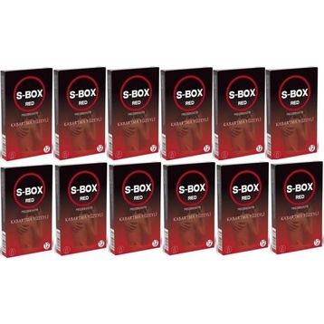 S-Box Red 12x12 Paket Kabartma Yüzeyli Prezervatif