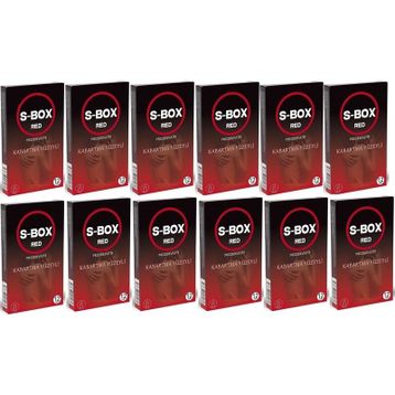 S-Box Red 12x12 Paket Kabartma Yüzeyli Prezervatif