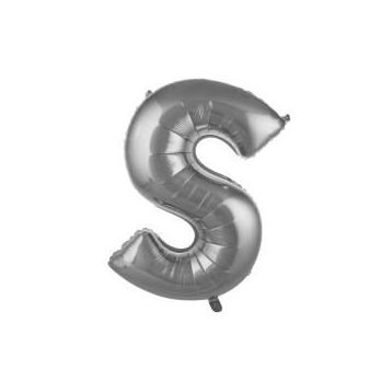 S Harf Gümüş 40 cm Folyo Balon
