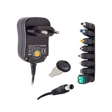 S-Link SL-128C 3 Volt - 12 Volt 8 Uçlu Switch Mode Plastik Kasa Adaptör