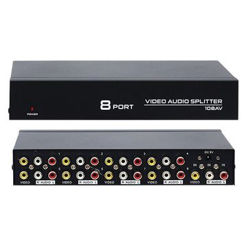 S-Link SL-18AV Siyah 8'li AV Splitter