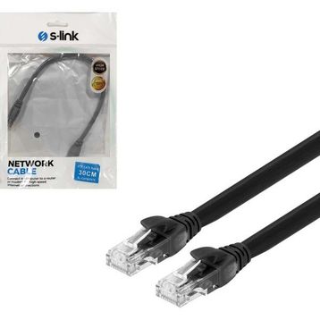 S-Link SL-CAT6030BK Cat6 Patch UTP Siyah 30 cm Network Ethernet Kablo