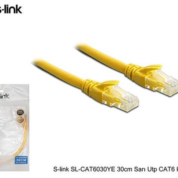 S-link SL-CAT6030YE 30 cm Sarı Utp CAT6 Kablo