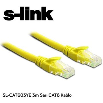 S-Link SL-CAT603YE Sarı Ağ Kablosu