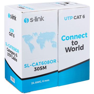 S-Link SL-CAT608OR 24AWG CAT6 UTP 305 Metre Turuncu Network Kablosu