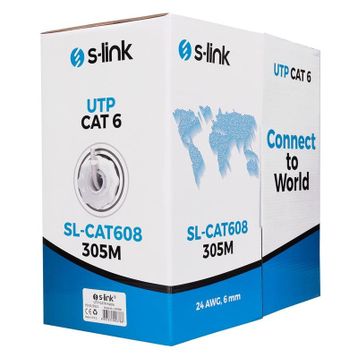 S-Link SL-CAT608OR 24AWG CAT6 UTP 305 Metre Turuncu Network Kablosu