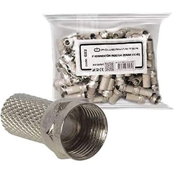 S-Link SL-F186 RG6 18x8 mm 50 Adet Beyaz Renk Erkek Konnektör