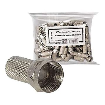 S-Link SL-F186 RG6 18x8 mm 50 Adet Beyaz Renk Erkek Konnektör